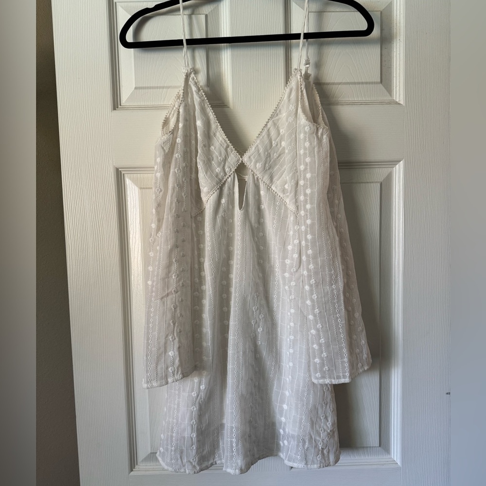 White Mini Dress w/ Bell Sleeves